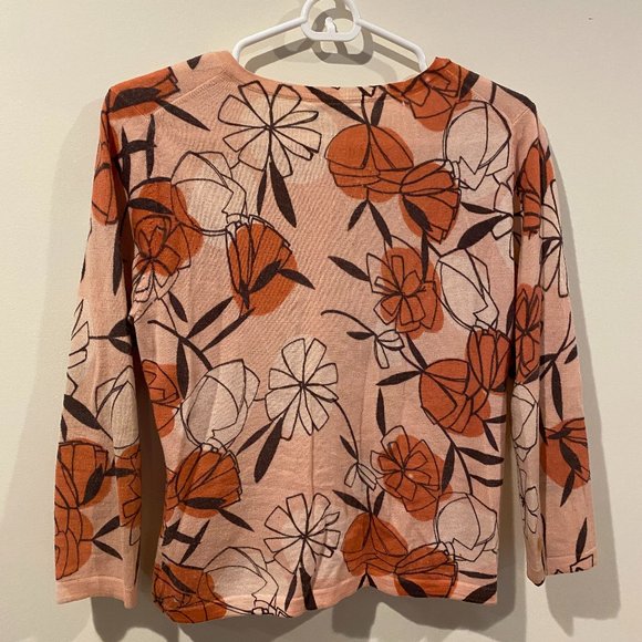 Garnet Hill wool cardigan, orange, small - Picture 2 of 4